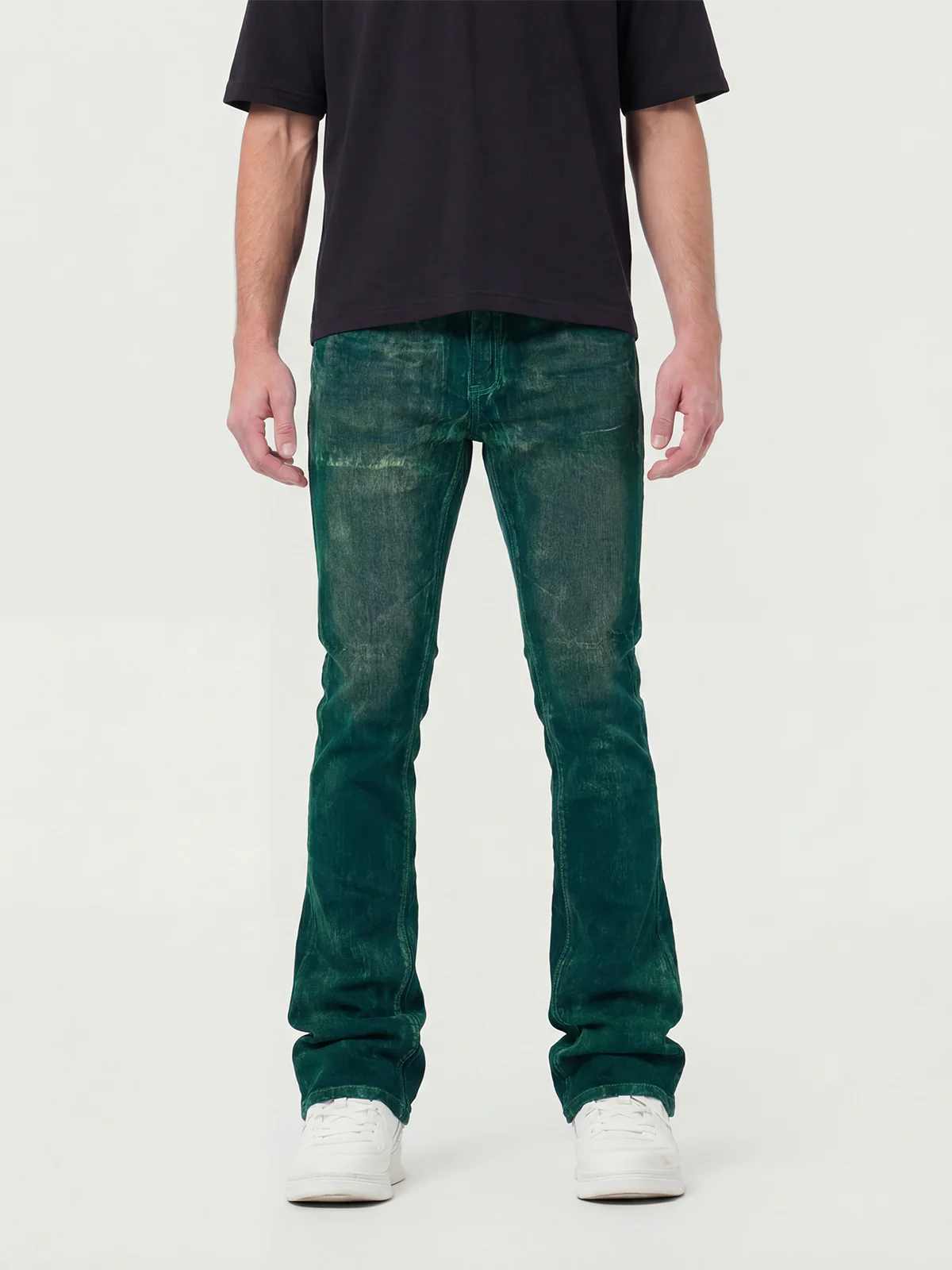Waimea Men's Stacked Fit Jeans Velvet Coated W/ Stitched Hem - Image 3