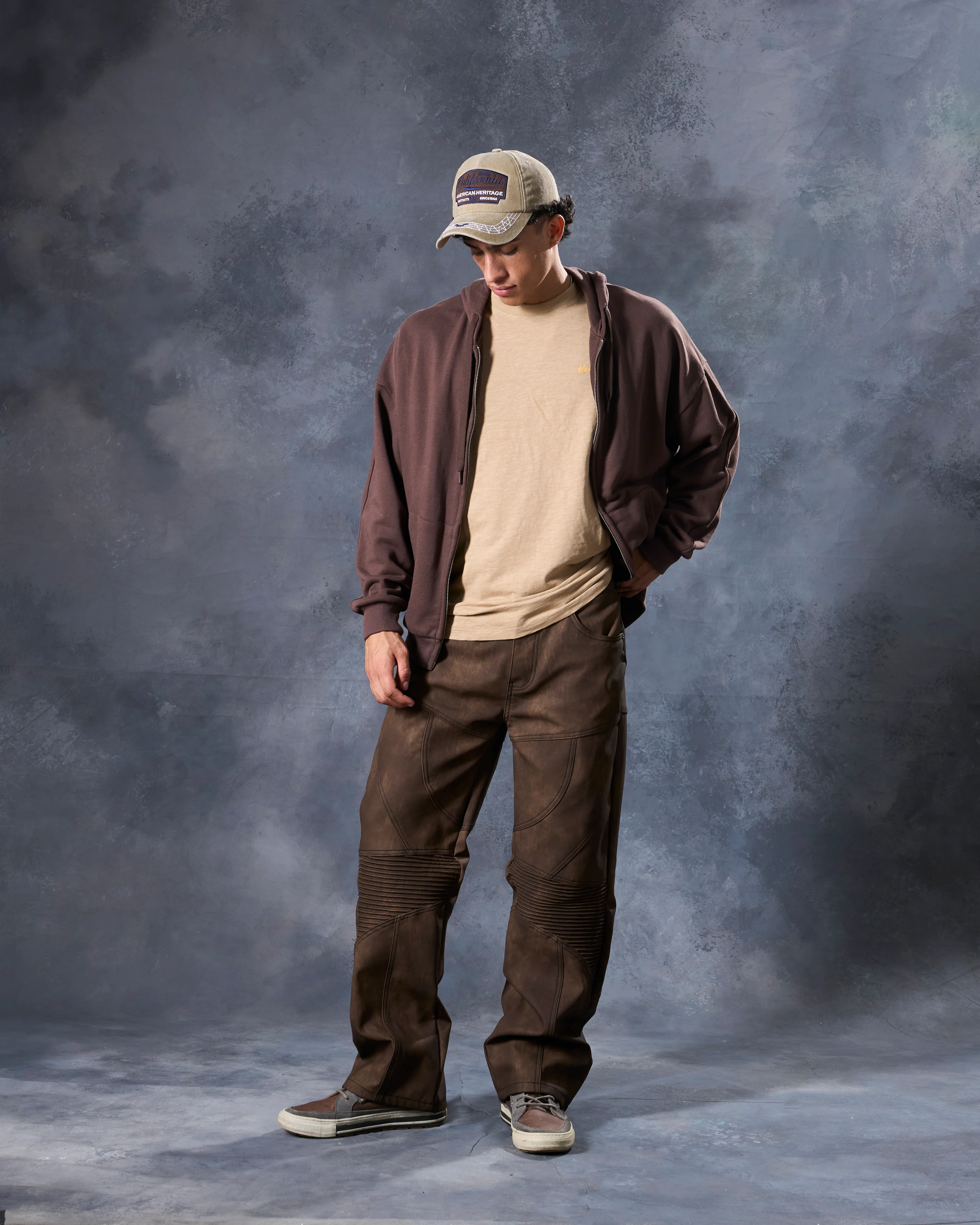 W by Waimea Men's PU Leather Baggy Fit Jeans - Image 7