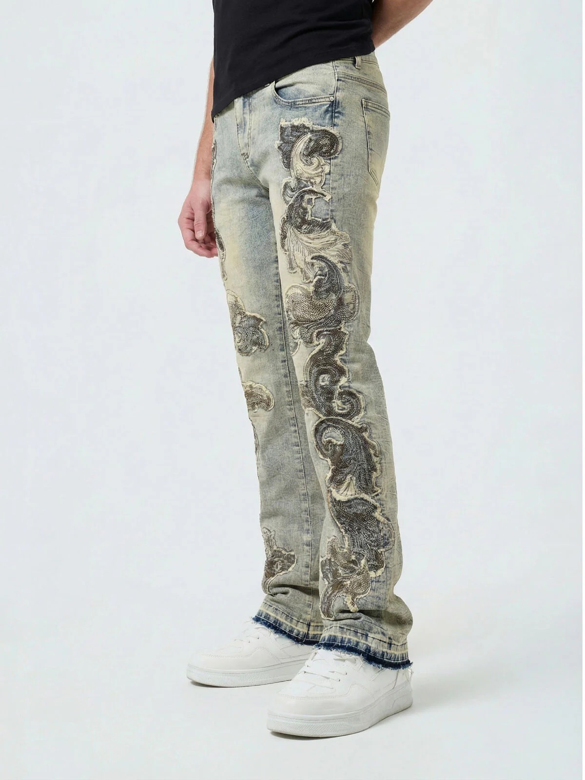 Waimea Men’s Stacked Jeans w/ Raw Baroque Panels - Image 3