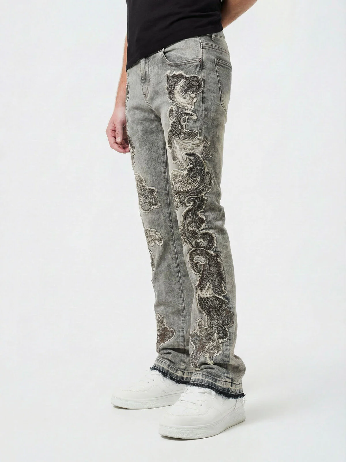 Waimea Men’s Stacked Jeans w/ Raw Baroque Panels - Image 8