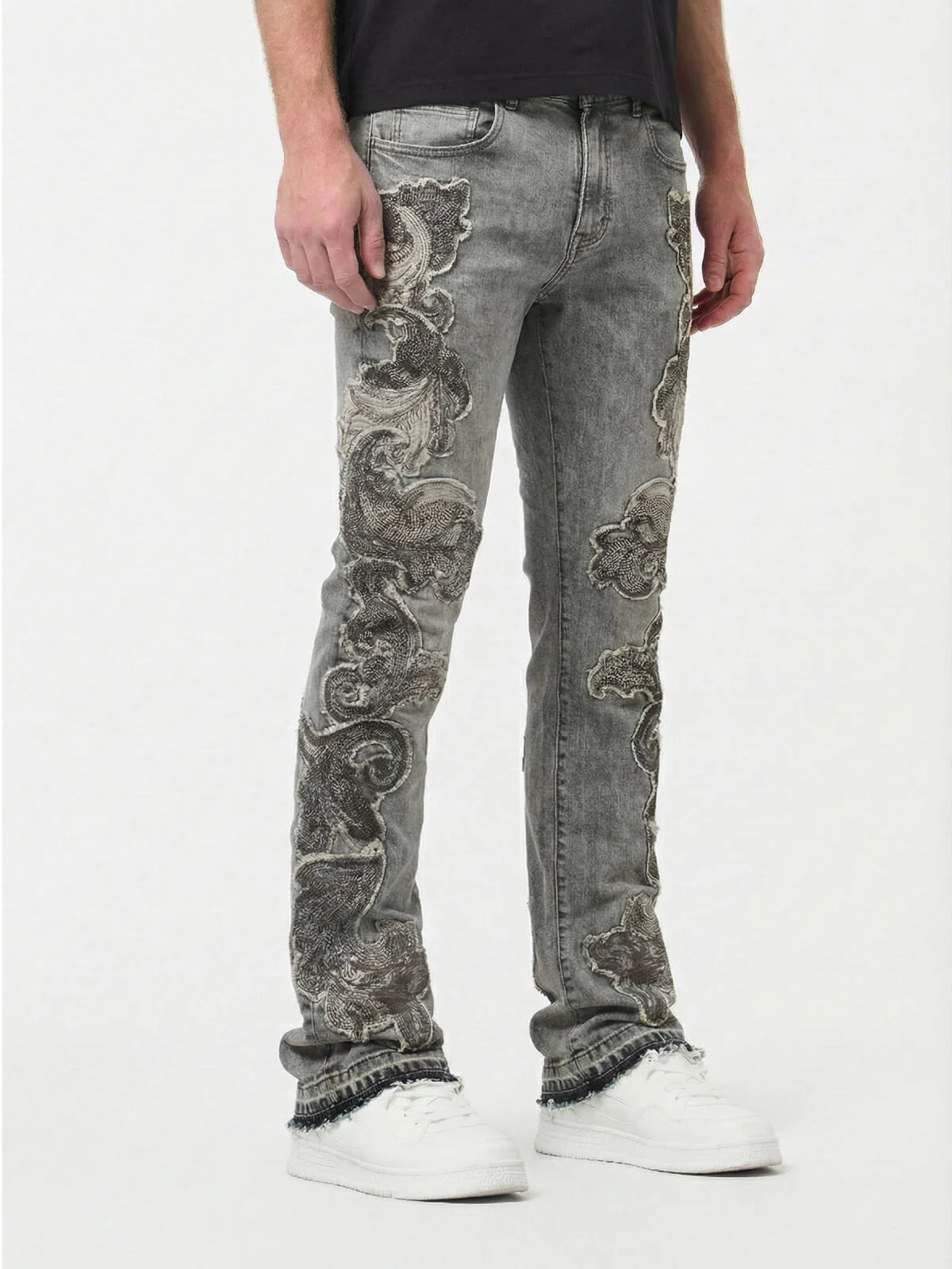 Waimea Men’s Stacked Jeans w/ Raw Baroque Panels - Image 9