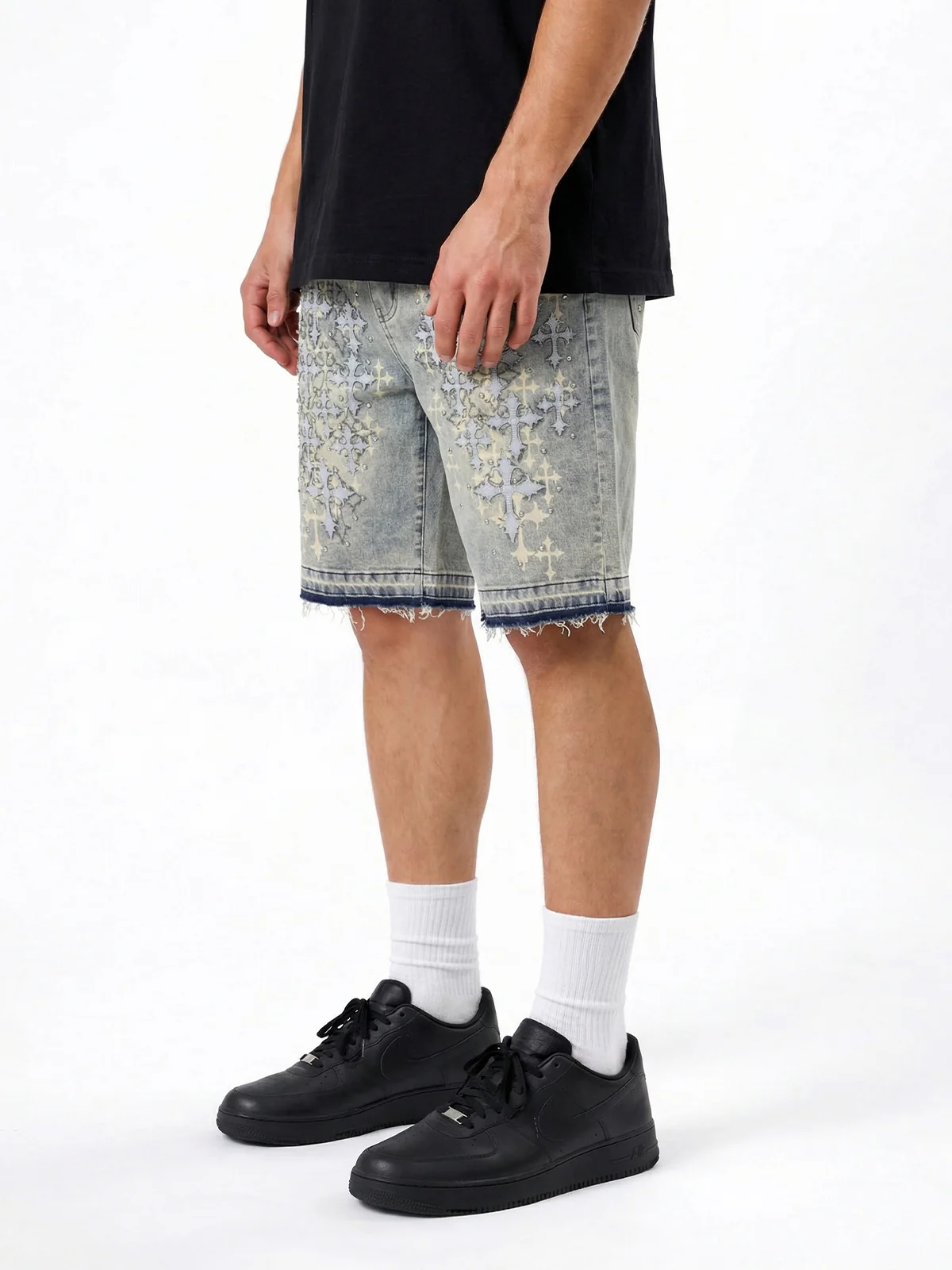 Waimea Men's PU Cross and Studded Denim Short - Image 5