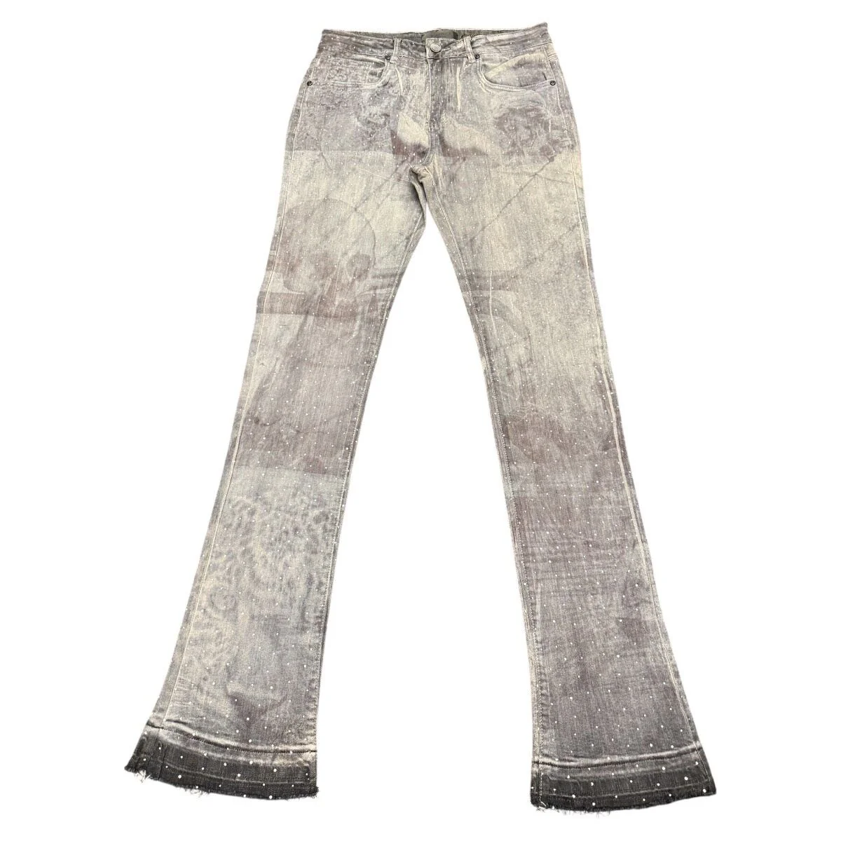Waimea Men's Stacked Fit Jean With Distressed Graphic Print & Rhinestone Embellishments - Image 11