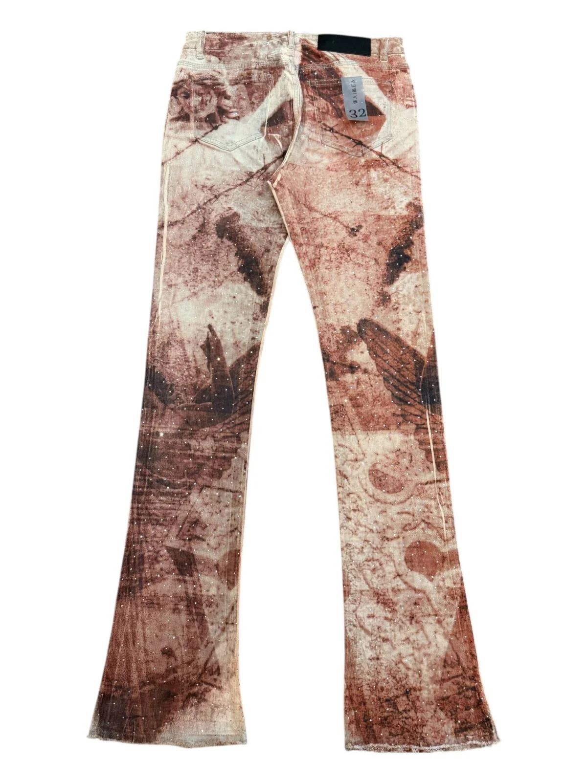 Waimea Men's Stacked Fit Jean With Distressed Graphic Print & Rhinestone Embellishments - Image 6